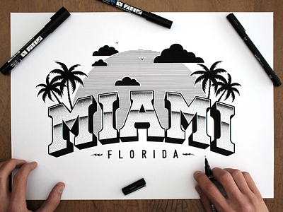 Miami florida font handdrawn handlettering illustration lettering miami typography
