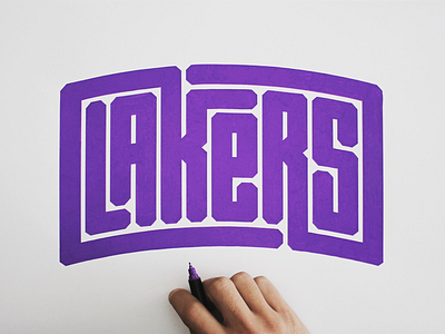 Los Angeles Lakers lakers lettering losangeles nba posca purple typo typography