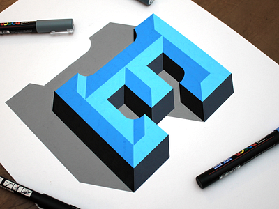 Handlettering 3D bevels blue handlettering lettering logo typography