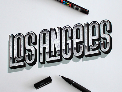 Los Angeles dotwork handlettering handmade lettering logo typography