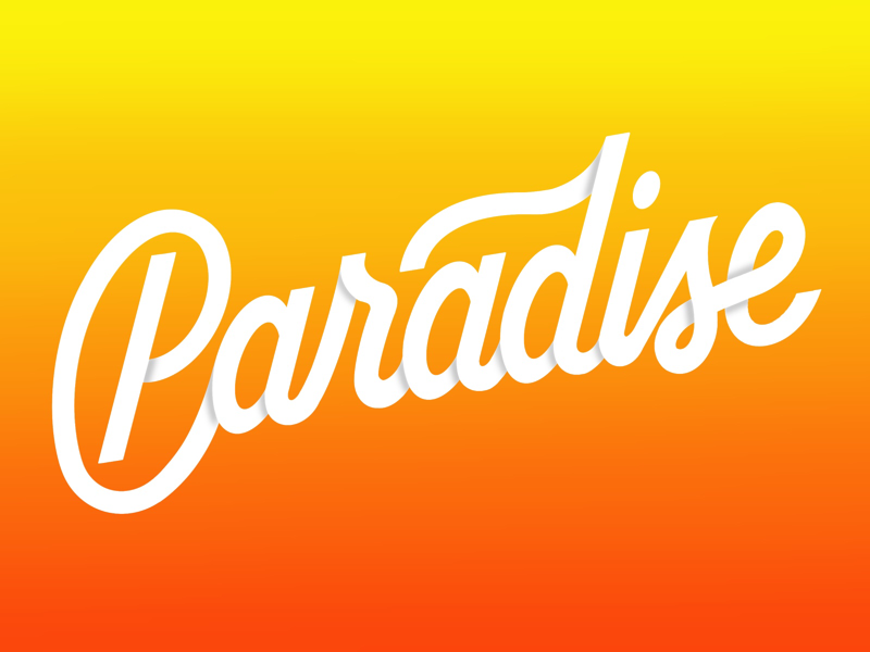 Paradise procreate gradient typography handlettering lettering paradise