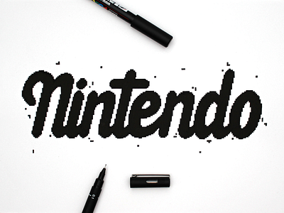 Nintendo 8bit handlettering lettering nintendo posca type typography