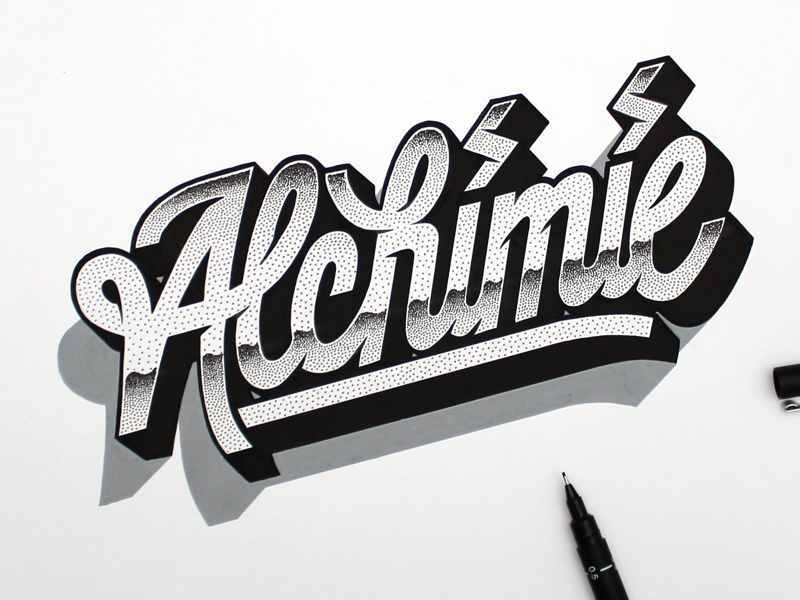Alchimie. posca dotwork typography type alchimie lettering handlettering