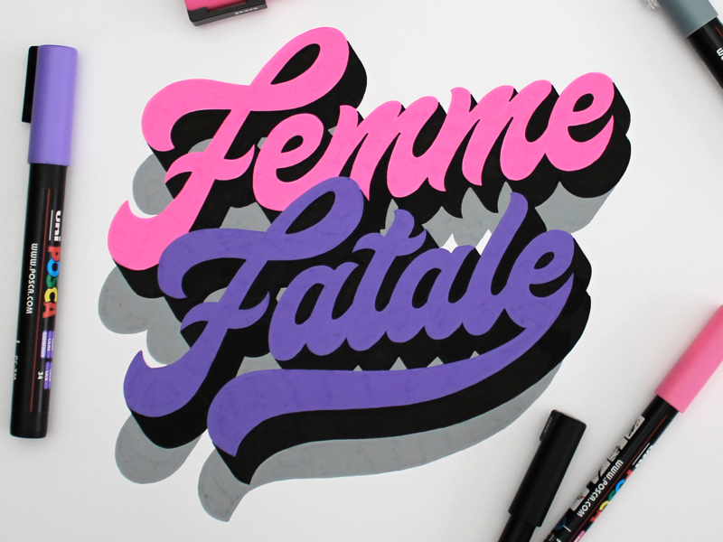 Femme Fatale. logo typography lettering handlettering woman lady femme posca