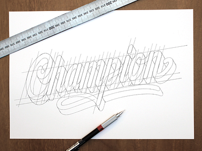 Sketch champion handlettering lettering monoline sketch wip