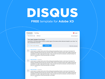Disqus Template - Freebie for Adobe XD adobe xd answer audience chat comments community disqus free resource freebies message platform post reply social template thread users