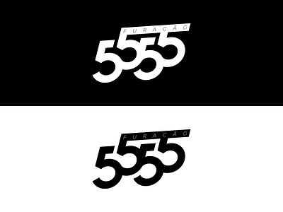 Furacão 5555 branding design duo flat logo music