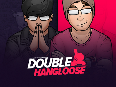 Double Hangloose branding design duo flat gaming logo type typography youtube