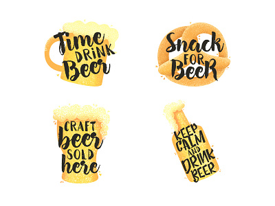 Labels for Beer bar beer bottle cup drink labels pab snack vector