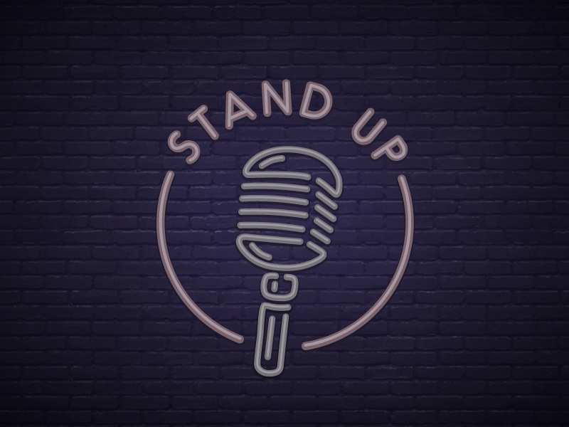 Neon sign - Stand up comedian comedy light logo neon red show sign signboard stand up