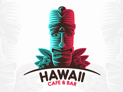 Logo Hawaii bar beach cafe hawaii holiday logo ocean summer tiki tropical