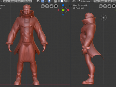 Update#2 RPG main character 3d modeling blender game art.