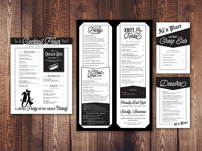 Al's Place food layout menu menu design restaurant restaurant design