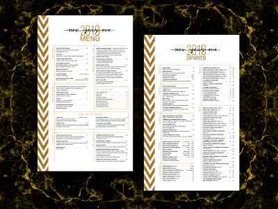 New Years Eve Menu bar menu branding design food graphic design layout menu menu design restaurant restaurant branding restaurant design