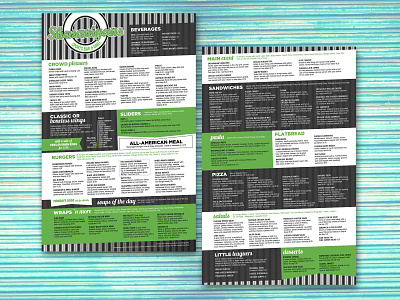 Shenanigans Menu branding design food graphic design layout menu menu design restaurant restaurant design typography