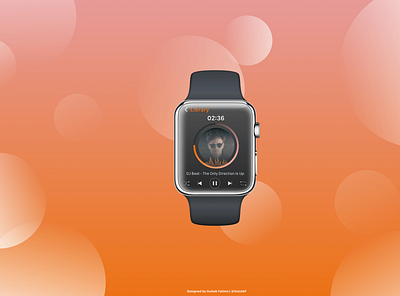 A Song Plays — Watch iOS Edition — Daily UI #009 dailyui dailyui009 gulzebfatima product design sketch uidesign ux uxdesign vector watchios