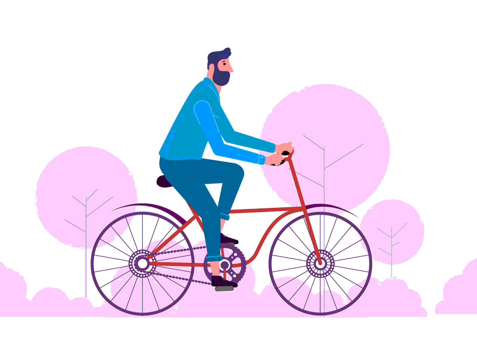 Character Bicycle 2d animation animated gif design illustration illustrator motion motiongraphics vector