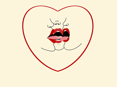 Day of Love and Lust girls hand drawn kiss lesbian lgbtq lover lust procreateapp sexy tongue valentines day women women in illustration