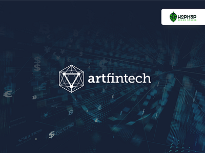 Artfintech | Logo Design art artfintech blue brand branding branding design fintech icosahedron logo logo design logodesign logotype