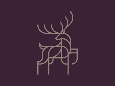 Deer deer icon identity illustration line logo mark reindeer