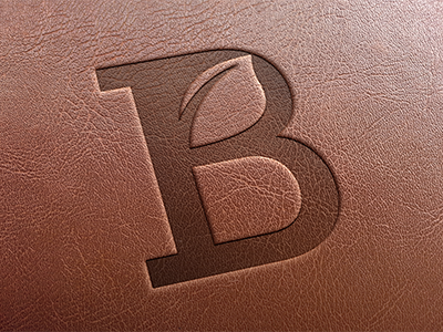 B-leaf b church leaf leather logo mark mockup monogram