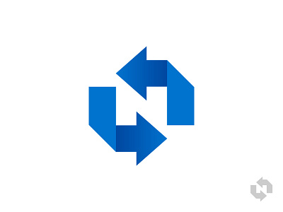 N arrow arrows blue logo monogram move n ribbon