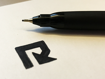 R arrow icon identity ink logo mark monogram pen r sketch square symbol