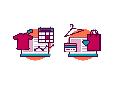 Shopping Illustrations app clothing ecommerce icon illustration line shop shopping site