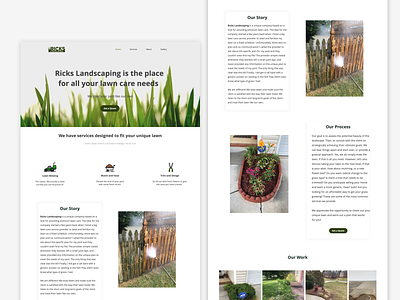 Landscaping landing page branding cleaning company design green icon lawn lawncare lawnmower logo small business typography ui ux vector web yard