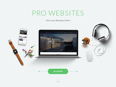 Pro Websites architecture blue case study deep design green project redesign ui ux web website