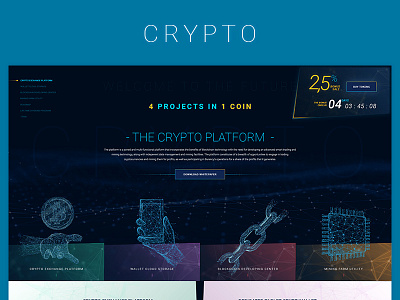 Crypto Currency blue design project redesign ui ux web website yellow