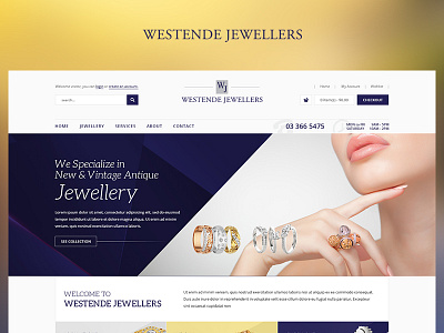 Westende Jewellers blue case study design fun photoshop project redesign ui ux web website