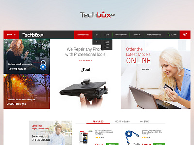 Techbox case study design fun photoshop project redesign ui ux web website