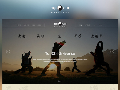 Tai Chi Universe blue case study design photoshop project redesign ui ux web website
