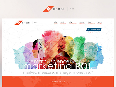 Snapt Roi app blue case study design fun photoshop project redesign ui ux web website
