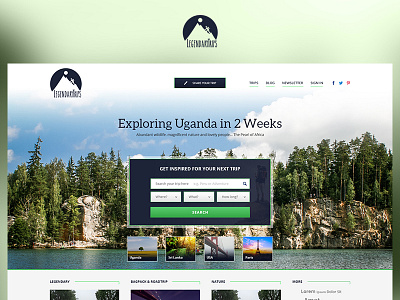 Legendary Trips blue case study design fun photoshop project redesign ui ux web website