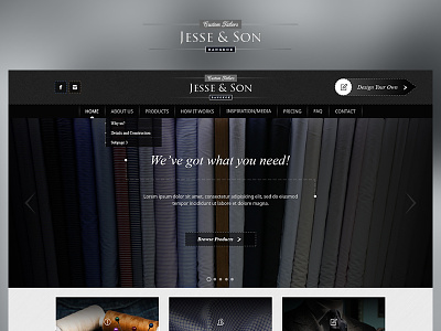 Jesse & Son blue case study design fun photoshop project redesign ui ux web website