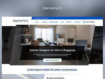 Interior For You app blue case study design fun photoshop project redesign ui ux web website