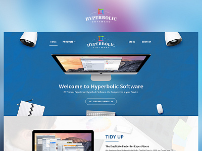 Hyperbolic Software app blue case study design fun photoshop project redesign ui ux web website