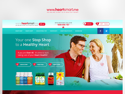 HeartSmart app case study design fun photoshop project redesign ui ux web website yellow