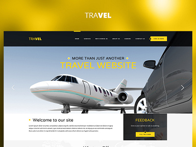 Travel Plane case study design fun photoshop project redesign ui ux web website yellow