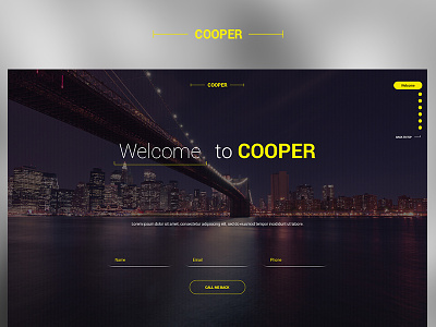 Cooper app blue case study design fun photoshop project redesign ui ux web website yellow