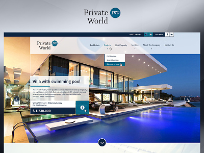 Private World app blue case study design fun photoshop project redesign ui ux web website