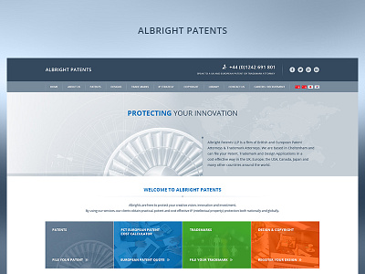Albright Patents case study design fun photoshop project redesign ui ux web website