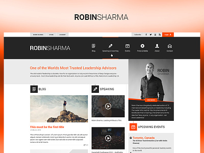 Robin Sharma case study design fun photoshop project redesign ui ux web website