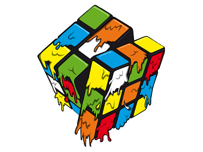 Rubiks art colors design illustration illustrator illustrator cc illustrators melted rubiks cube vector visual art