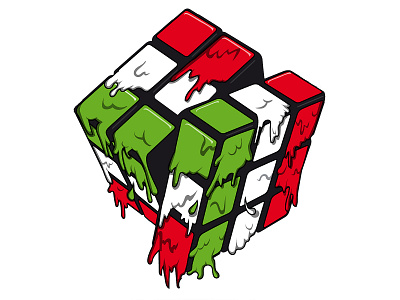 Rubiks MX art colors design illustration illustrator illustrator cc illustrators melted rubiks cube vector visual visual art