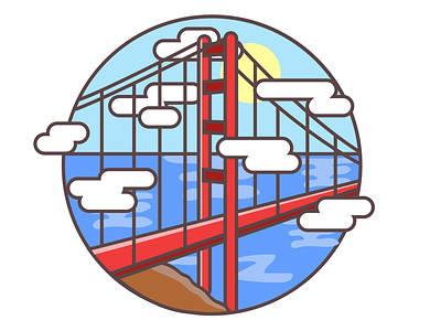 Golden Gate Bridge Icon adobe adobe illustrator art behance digital art golden gate bridge graphic design graphics icon illustrator inspiration san francisco sf bay area vector visual