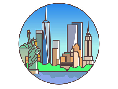 NY adobe illustrator art colors design empire state icon illustration illustrator illustrator cc new york new york city ny nyc skyline statue of liberty vector visual art