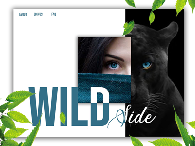Landing Page “Wild Side” design art digital photo edition digital image user experience uiux mock up adobe creative cloud adobe photoshop photoshop web design website landing page layout